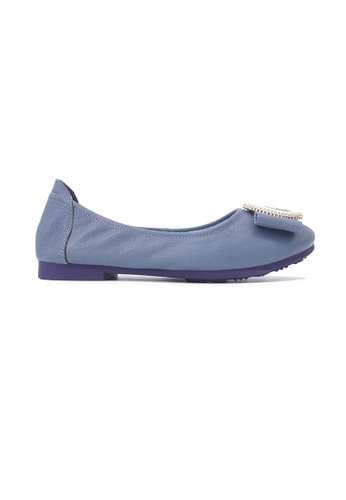 Flatss & Heelss by Rad Russel 藍色 Round Buckle Flats - Blue 2569DSHAFED013GS_1