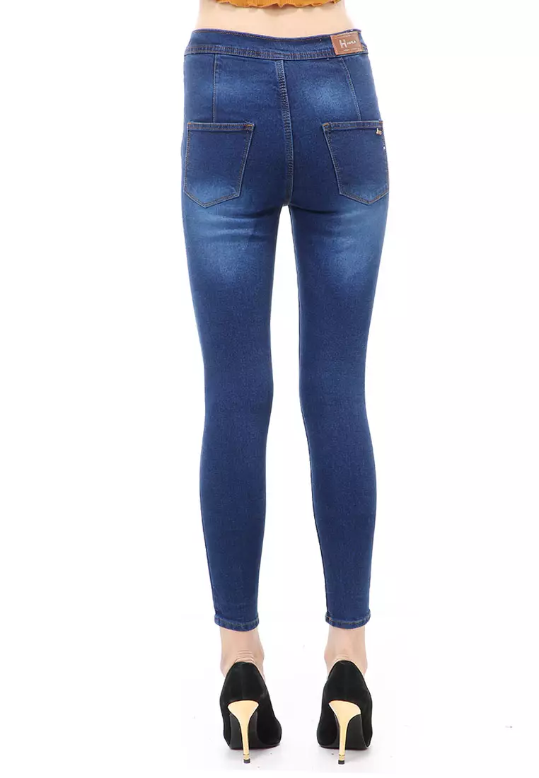 Jourel Long Pants Wanita Skinny Jeans Classic Highwaist 5 Button Material Denim ORIGINAL