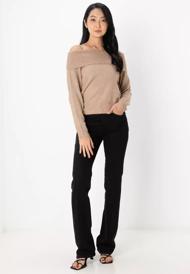 Stella Long Sleeve Off Shoulder Pullover