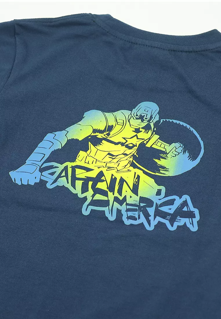 Boys Licensed Graphic T-Shirt Inked Captain America