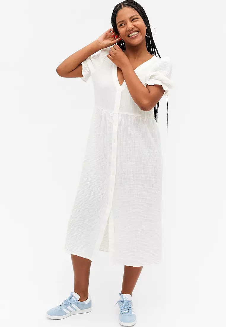 Monki white sale shirt dress