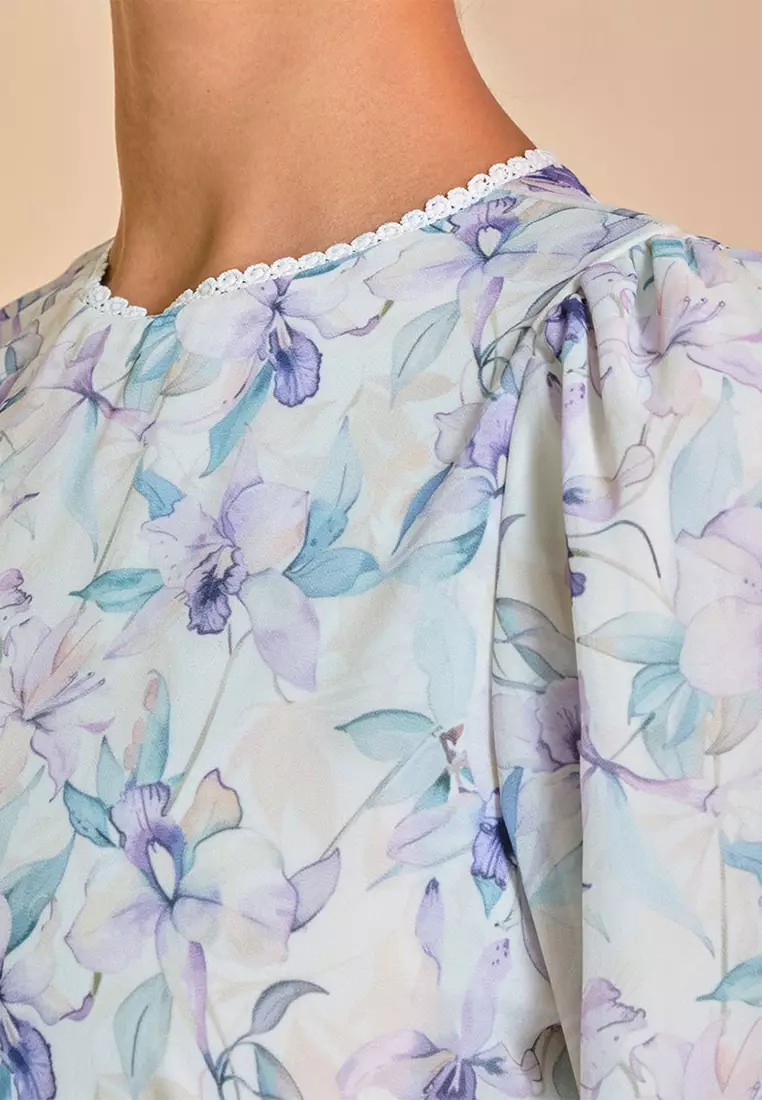 Bulanara Blouse & Skirt - Cream/Violet Orchid