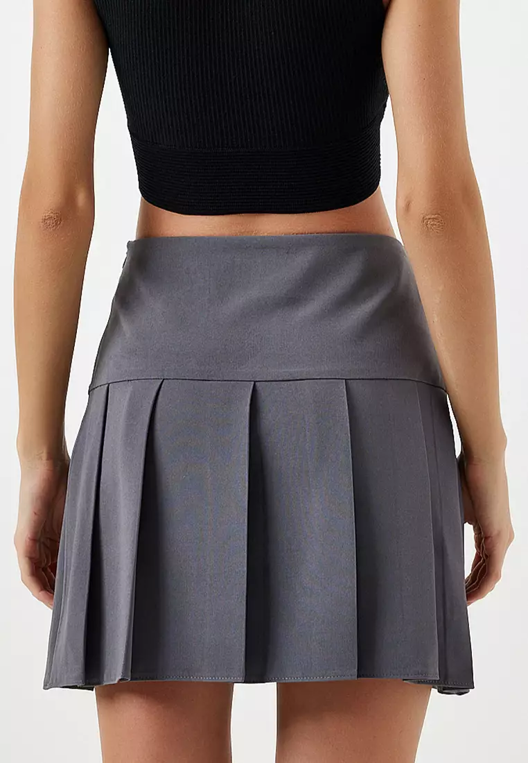 High Waist Pleated Mini Skirt
