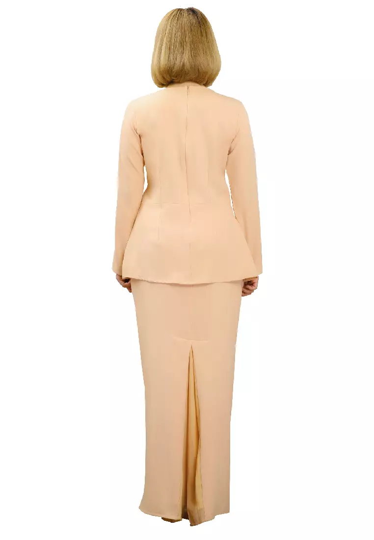 Kurung Modern Modest Fashion Beige Nude Cream