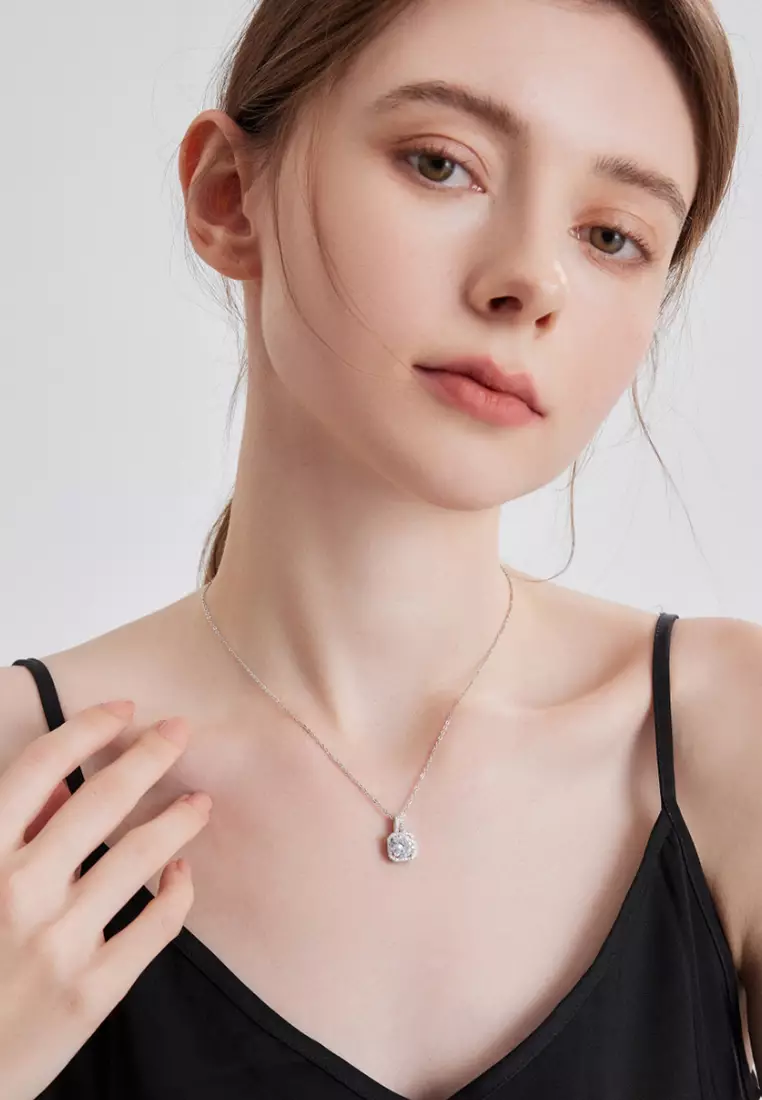 Kalung Wanita Anti Karat Berlian Adjustable Couple Necklace Sertifikat GRA Kotak Indah COD