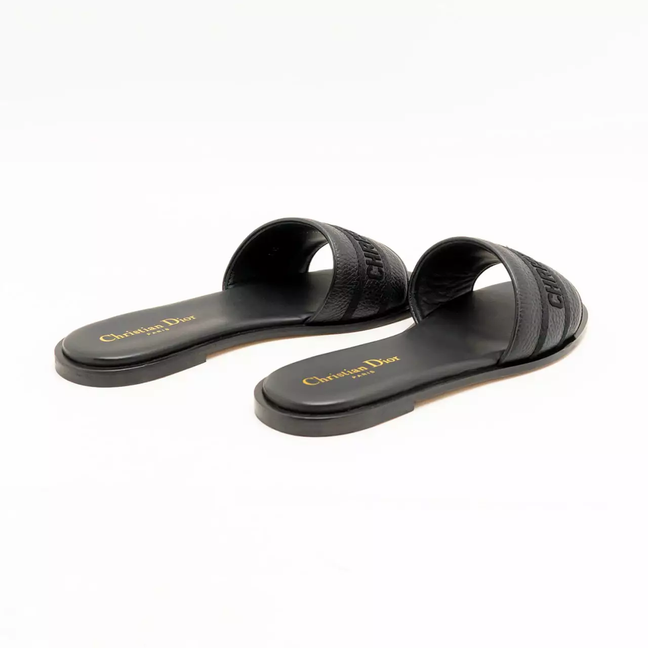 Dway Slide Grained Calfskin Black