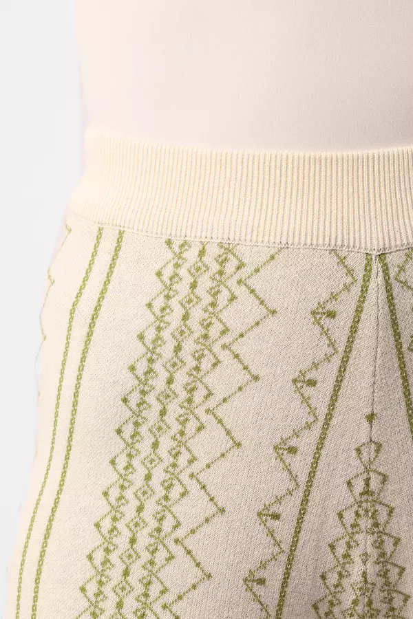 MINIMAL - Zevanna - Kulot Rajut Motif Geometris - Green Warna Green