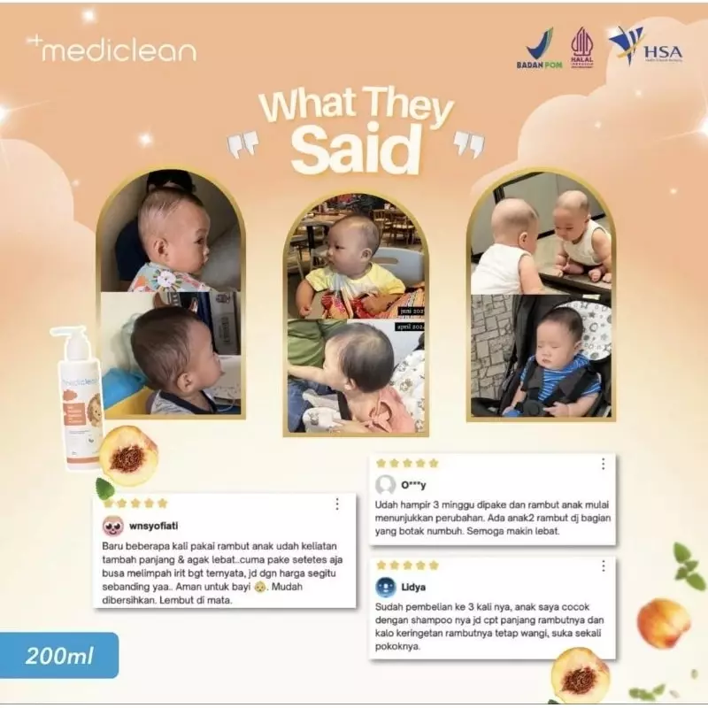 Mediclean Hair Nutrition Shampoo - Shampo Penumbuh Rambut untuk Bayi & Anak 200ml	