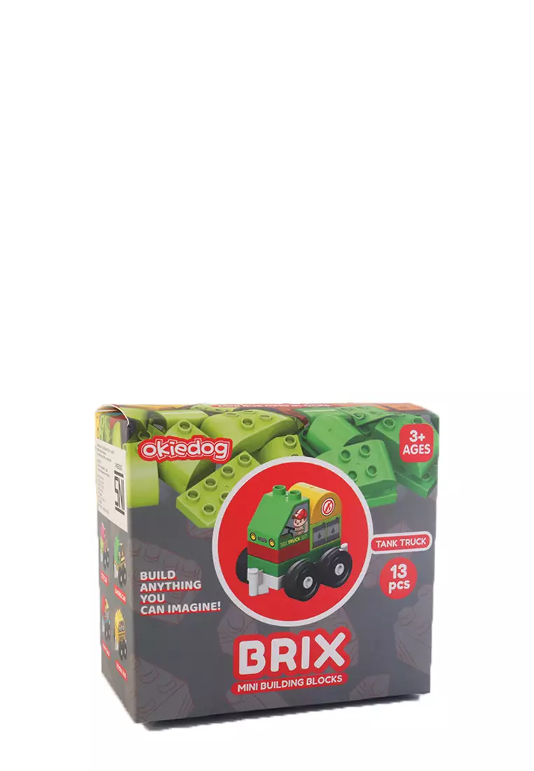 Okiedog Brix Tank Truck 13pcs - Mainan Bongkar Pasang Anak