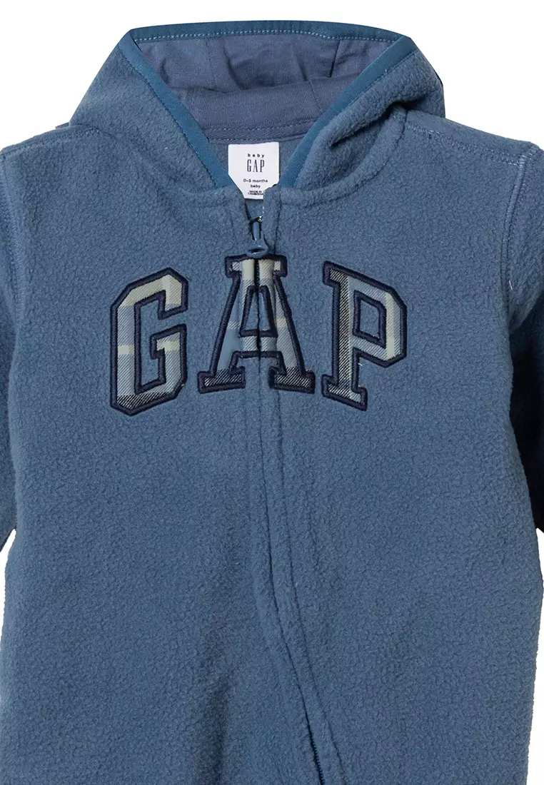 Buy GAP Baby Hooded Fleece Logo OnePiece Bodysuit Online ZALORA Malaysia