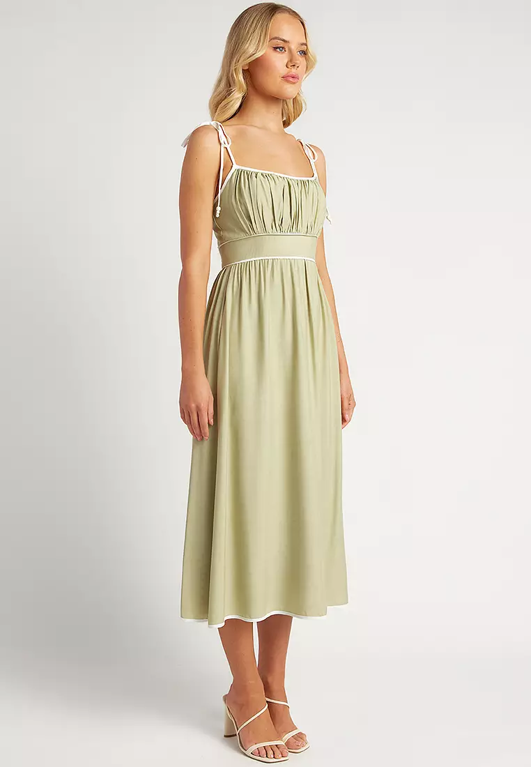 Shirred Detail Long Dress