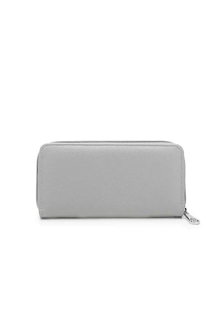 Women's Long Zipper Wallet - Grey