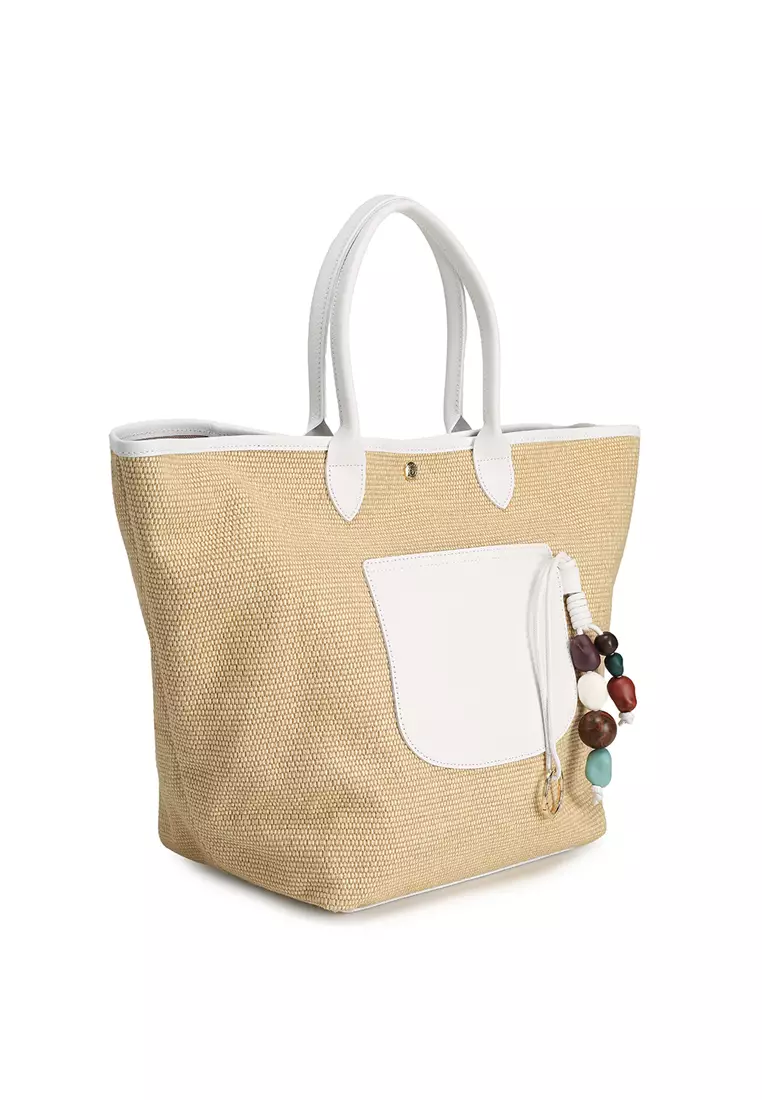 ハンドバッグ Longchamp Basket Bag Le Pliage White Le Pliage Collection M Basket bag White - Canvas | Longchamp US