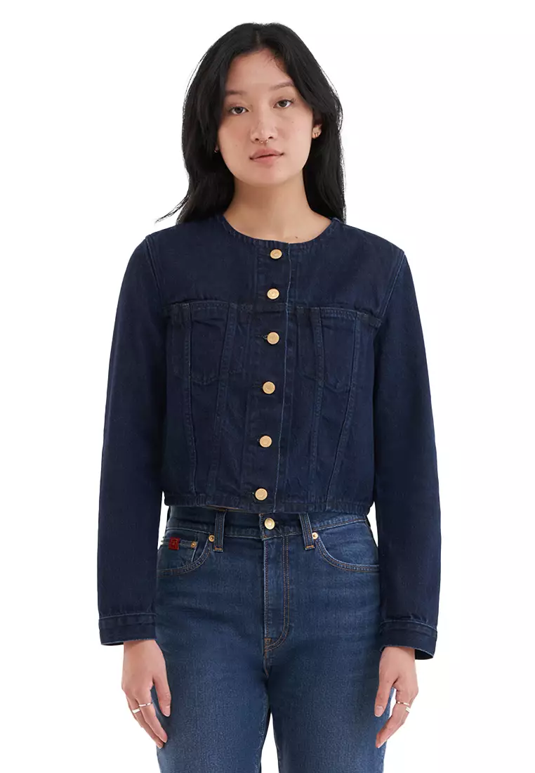 Levi's collarless denim jacket 2025