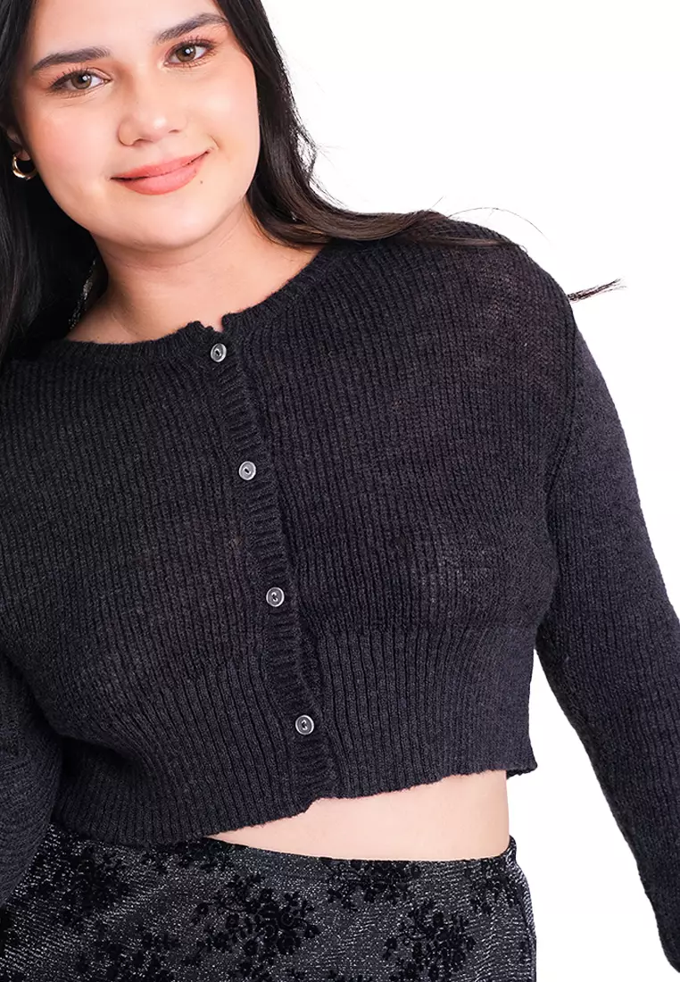 Black Soft Touch Cropped Cardigan