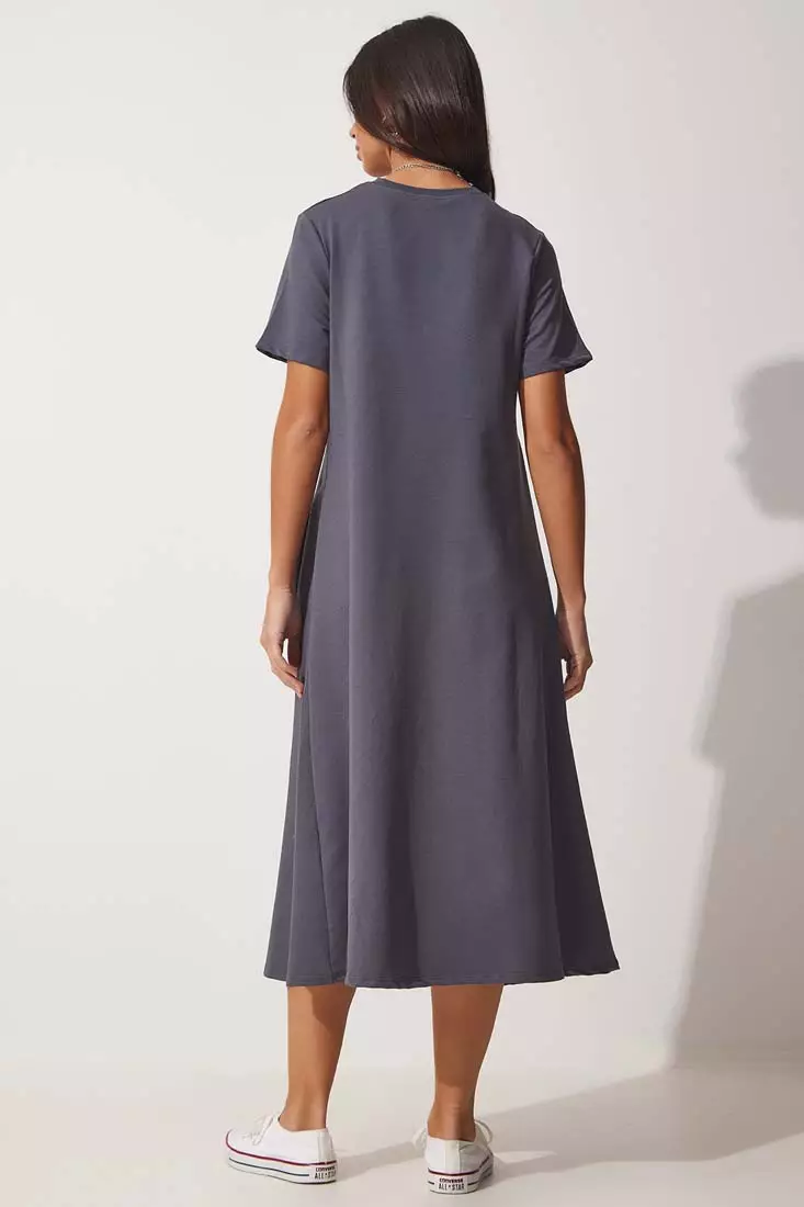 Short Sleeve Midi Dress