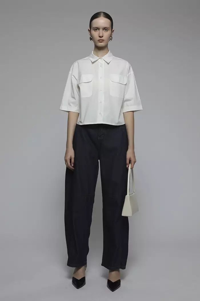COTTONINK Studio - Atasan Kemeja Wanita Off-white Column #StudioEssentials