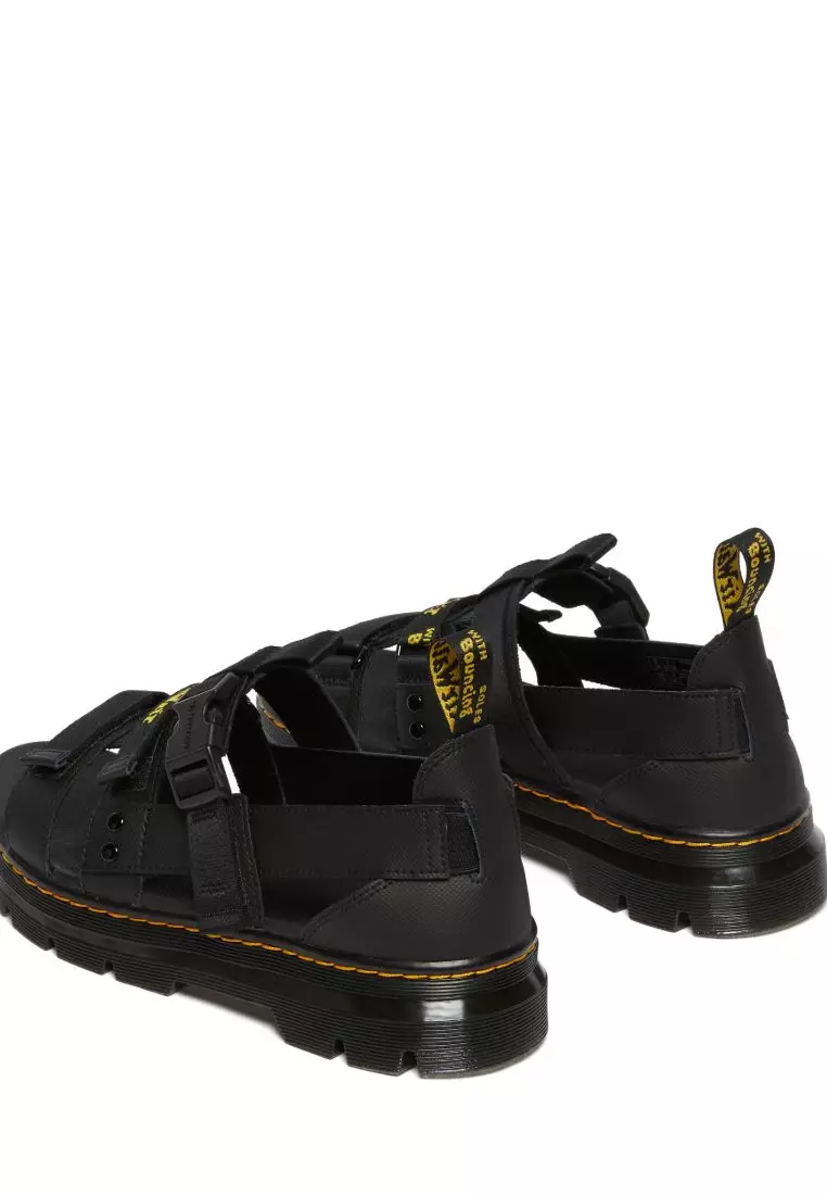 PEARSON STRAPPY WEBBING SANDALS -  BLACK