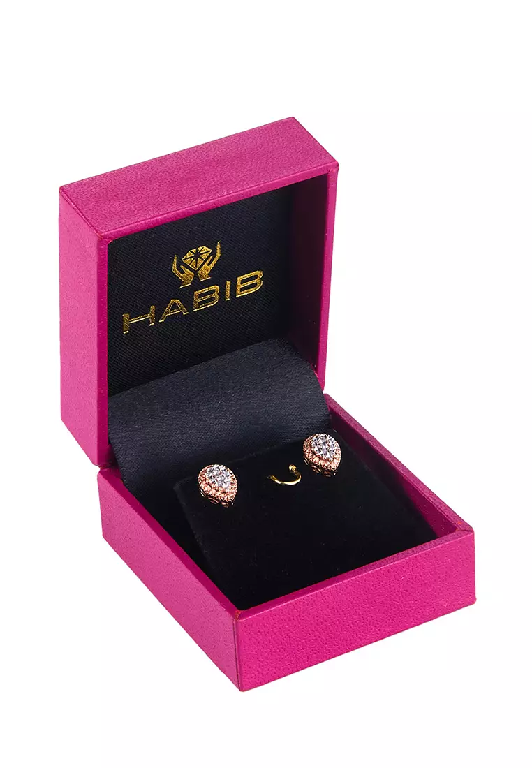 Buy HABIB HABIB Oro Italia 916 White and Rose Gold Earrings GE71780121 ...