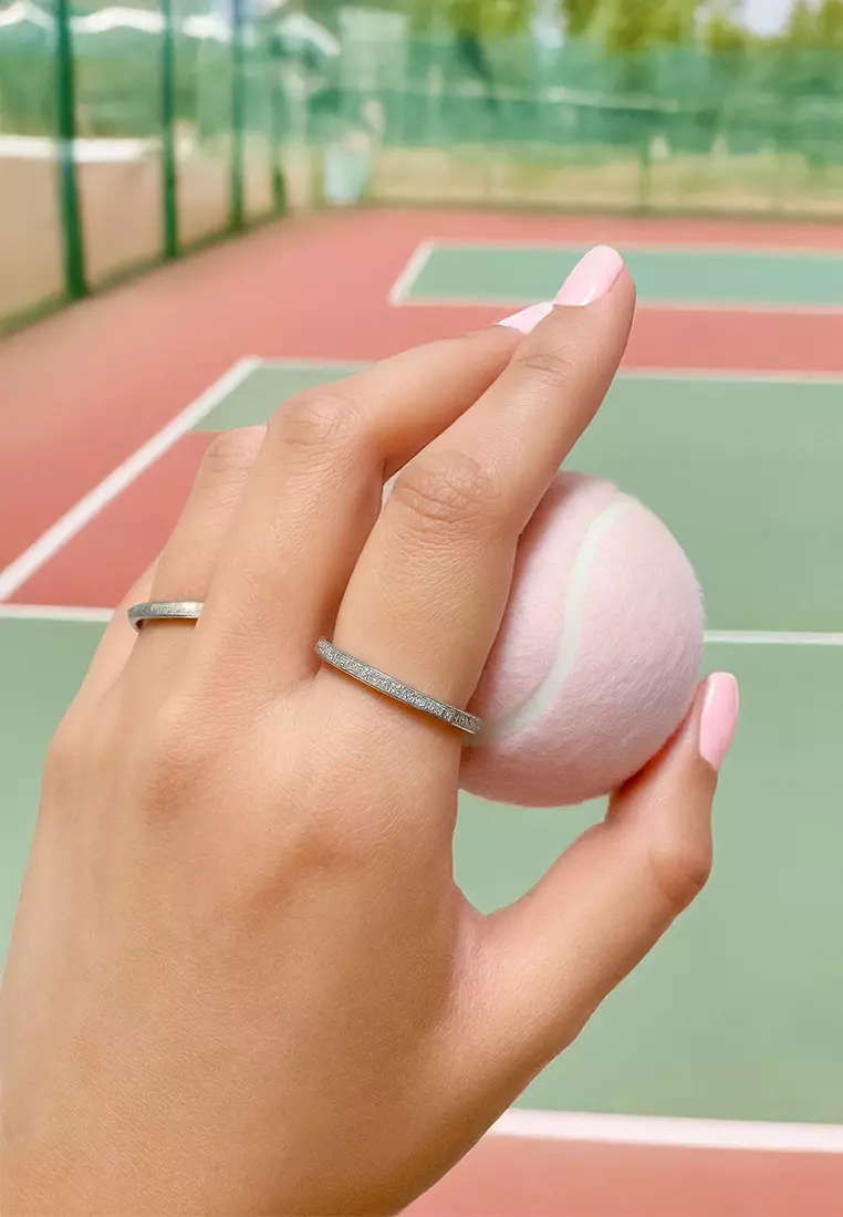 Deva Glitter Textured Stacker Ring