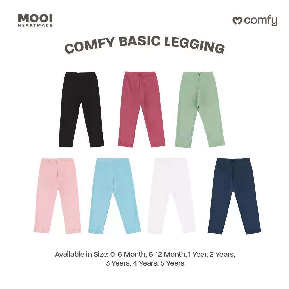 Mooi Legging Anak Polos Baby Legging Comfy Basic Legging - Black