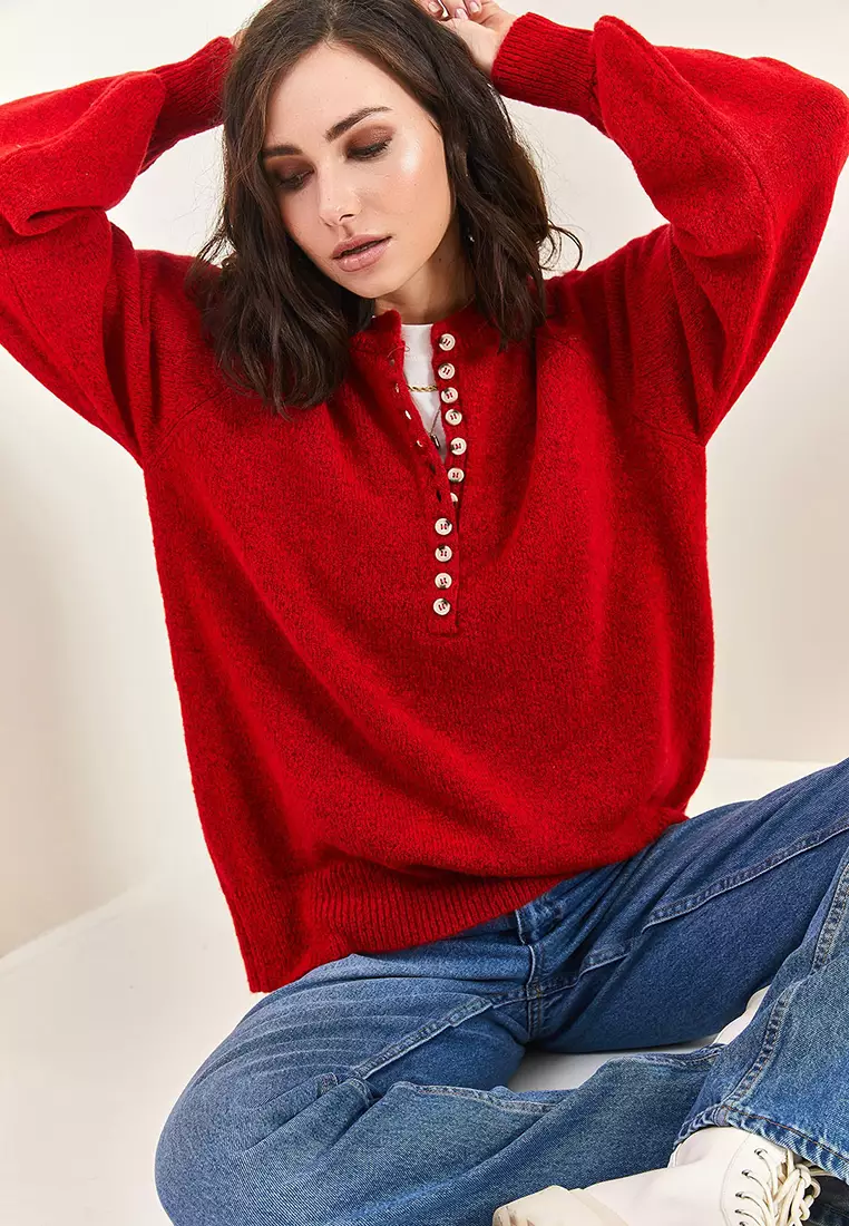 Raglan Sleeves Knit Sweater