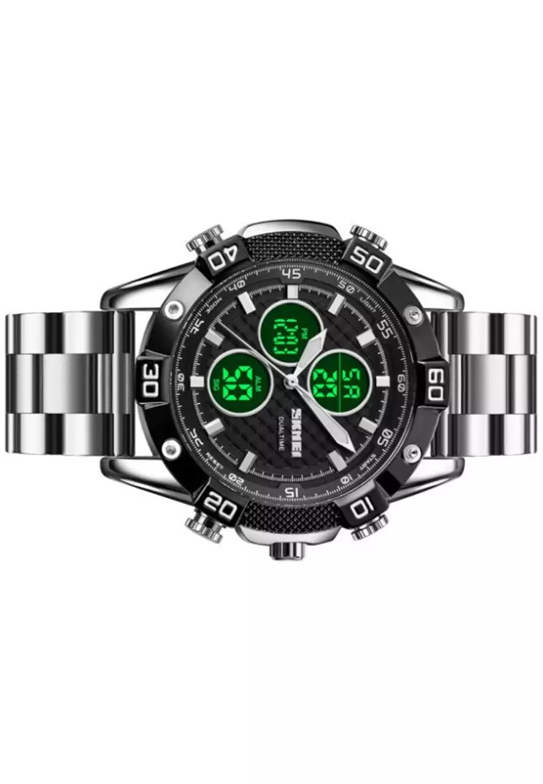 Jam Tangan Pria Analog Digital Waterproof Many Function Strap Tali Material Stainless Steel GN01 ORIGINAL