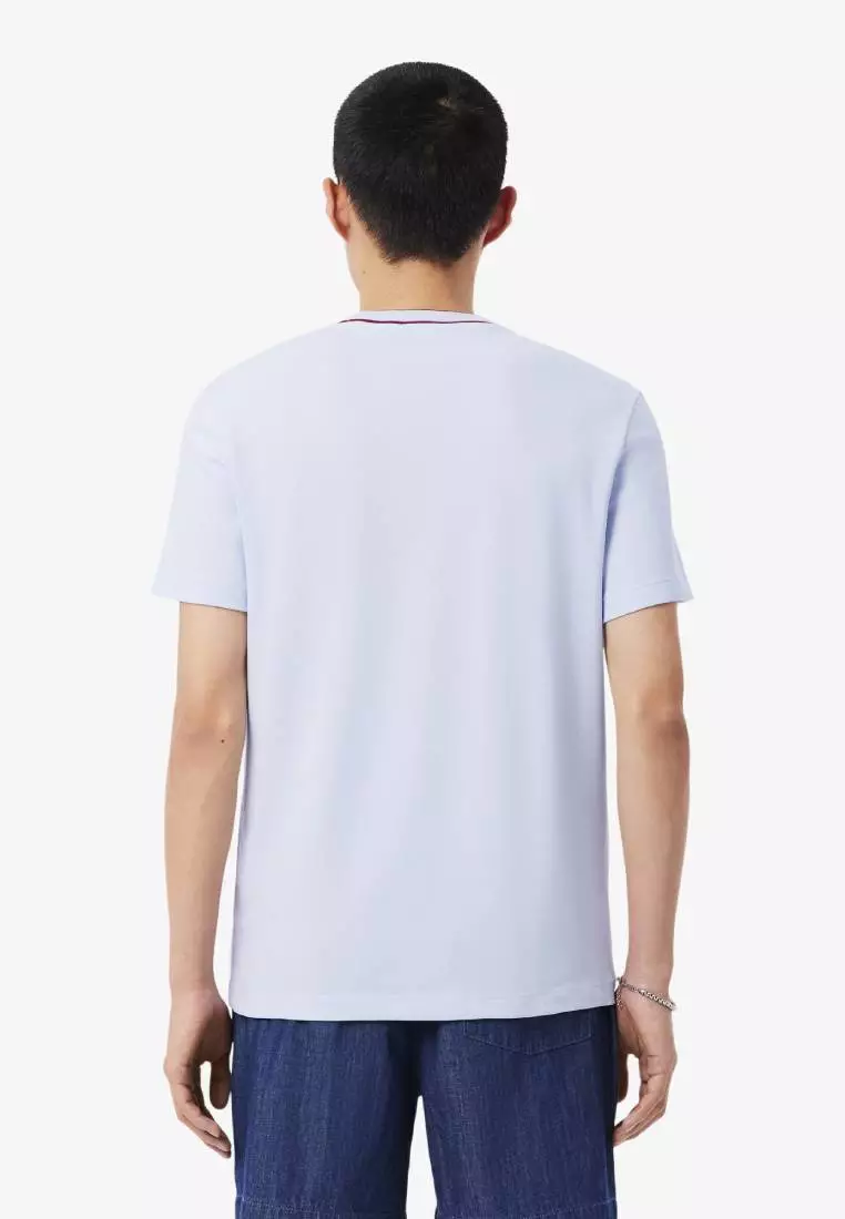 Stretch Piqué Stripe Collar T-shirt