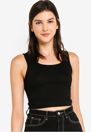 Buy Zalora Basics Scoop Neck Crop Tank Top 2022 Online Zalora Philippines