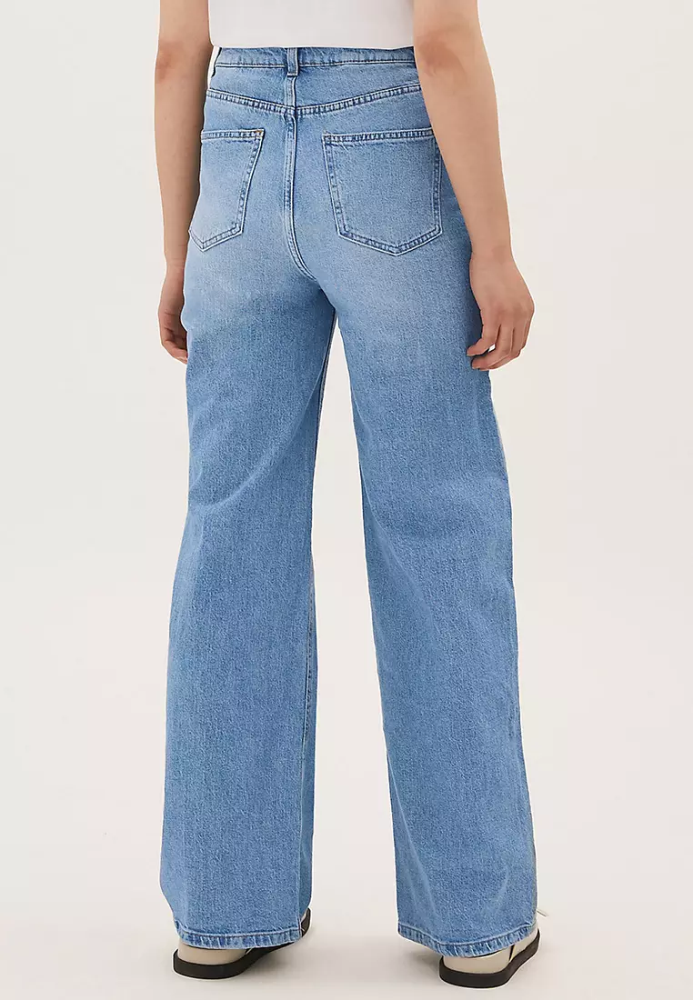 Jual Marks & Spencer The Wide-Leg Jeans Original 2024 | ZALORA Indonesia