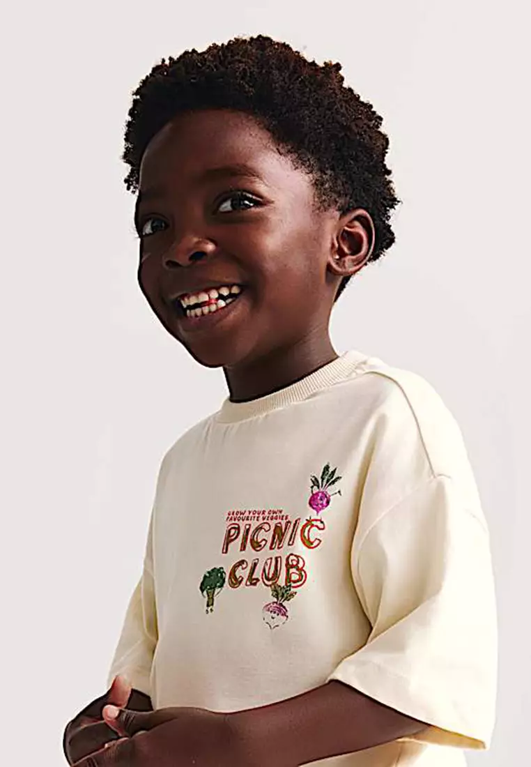 2 Piece Pure Cotton T-Shirt & Striped Trousers Outfit