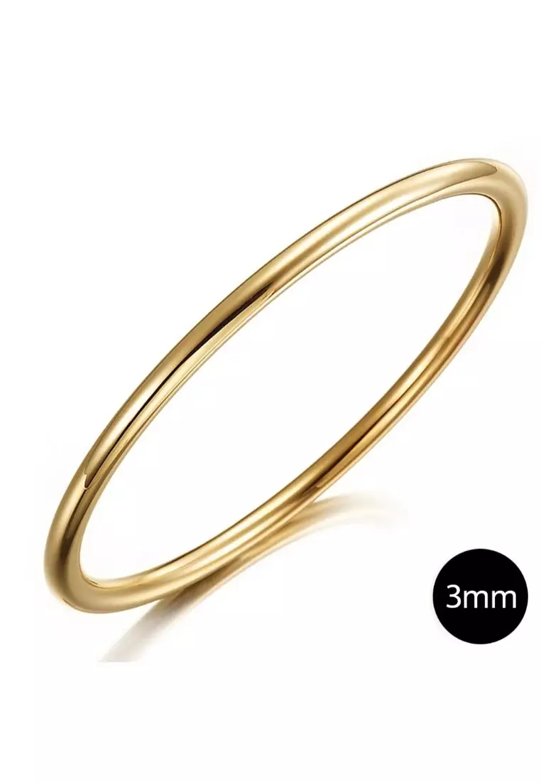 Buy Bullion Gold BULLION GOLD Solid Golf Bangle 3mm Gold Layered 55 mm 2024 Online ZALORA