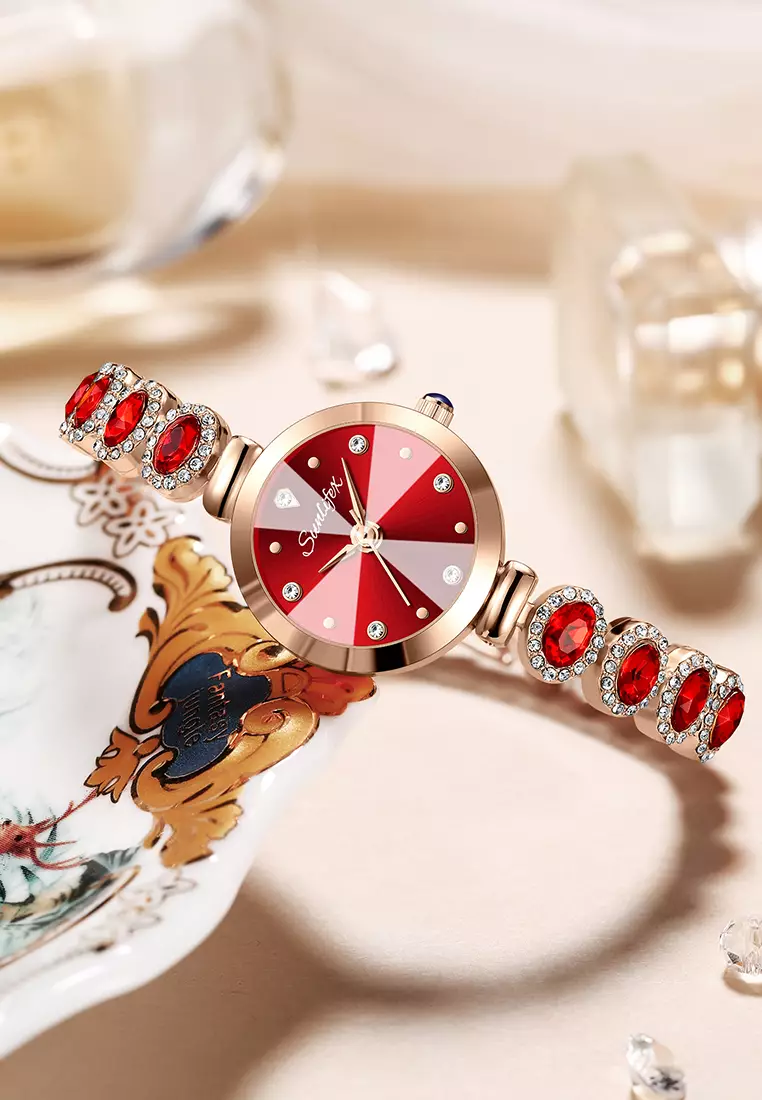 Jam Tangan Wanita Korea Elegan Tali Gelang Berlian Anti Air Jam Tangan Cewek Original rosered