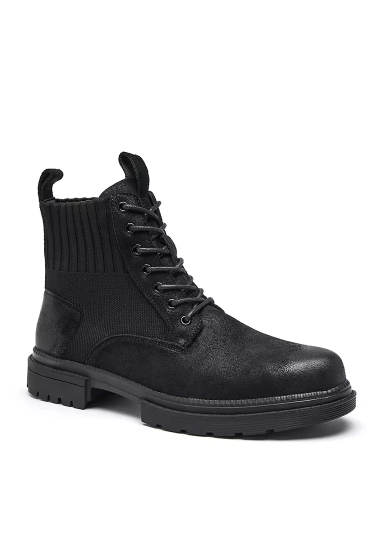 Vintage cow suede Martin boots