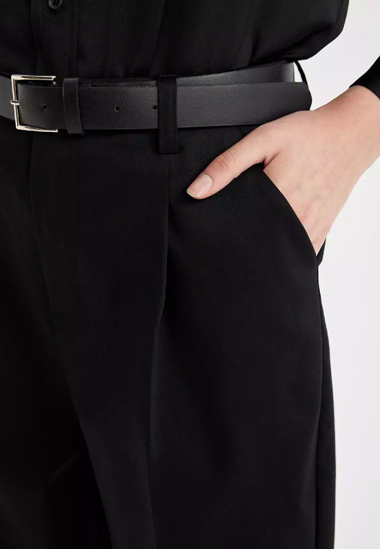 Belted Cropped Trousers