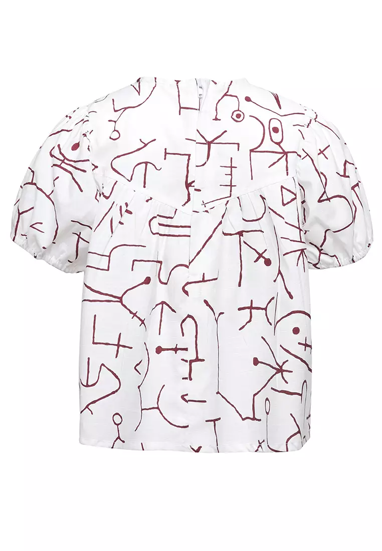 Qna Girl Tabana Blouse Pendek anak Putih