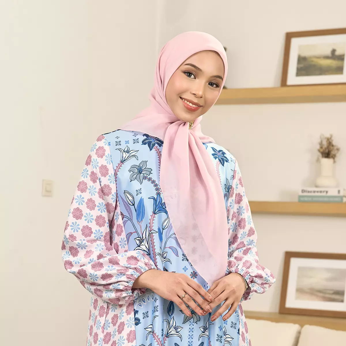 [New Collection] ZM Zaskia Mecca - Rinka Blue Pink | Gamis Wanita | Primadona Lilya Raya | Ramadhan Series