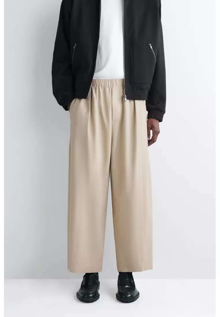 COS COTTON CROPPED RELAXED-FIT BARREL-LEG TROUSERS 2026 | Buy COS