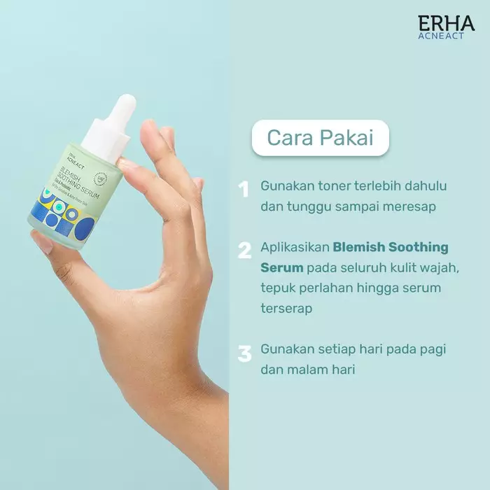ERHA Acneact Blemish Soothing Serum 30 ml - Serum untuk Kulit Kering Berjerawat | Cica | Prebiotic