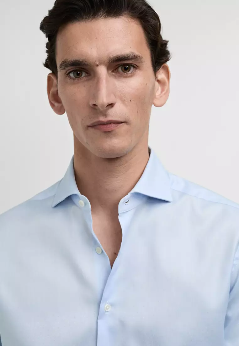 Slim-Fit Cotton Poplin Suit Shirt