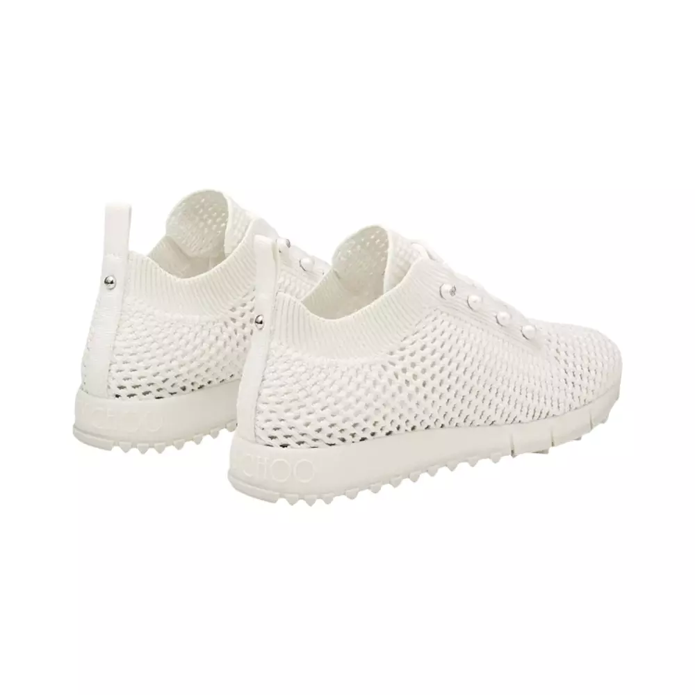 [5.5UPER DEALS] Veles Crochet Knit Low-Top Trainers with Pearls X Latte Mix