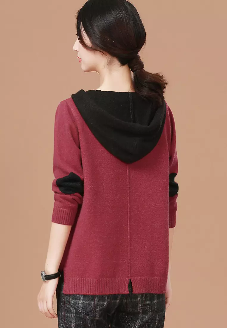 Buy A IN GIRLS Two Layers Colorblock Hooded Sweater 2024 Online