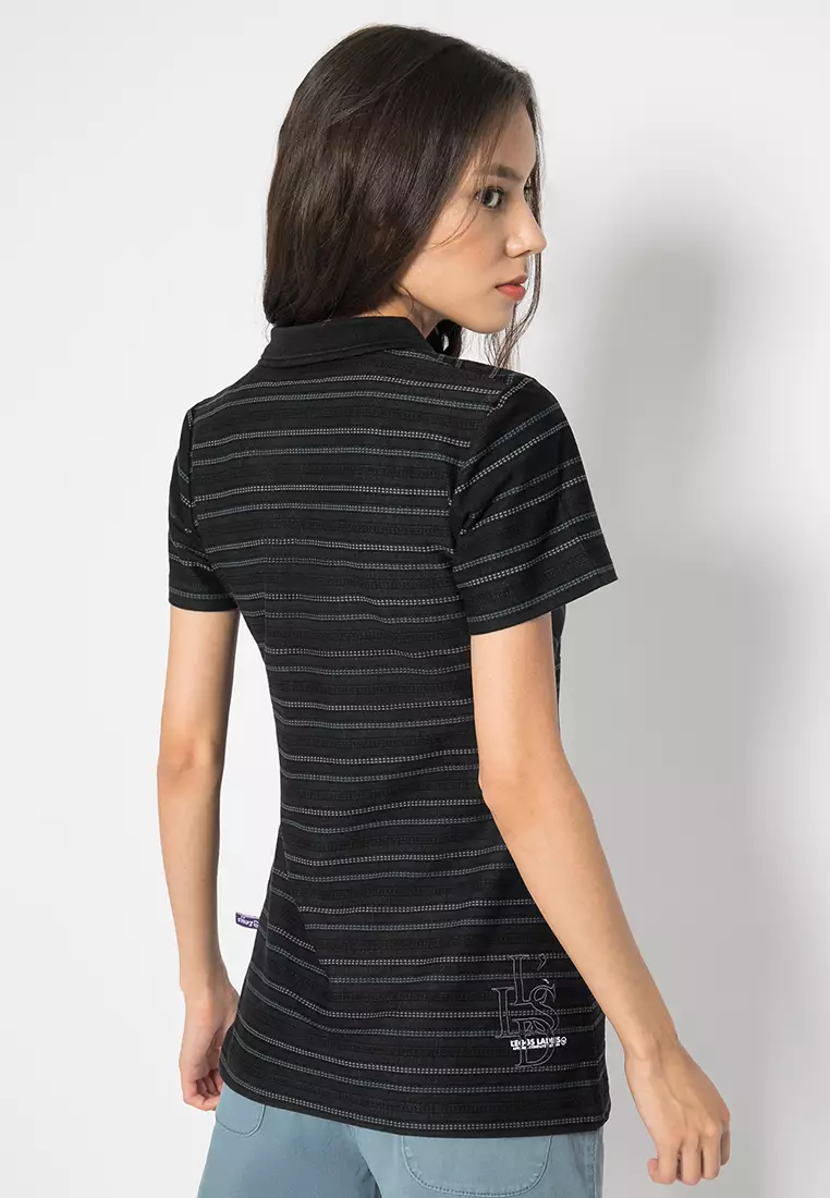 LGS - Kaos Casual Wanita - Lengan Pendek - Motif Garis-Garis - LLTS.520.HD143B.004.7C