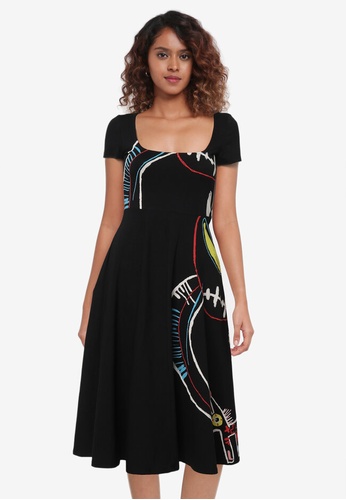 aline black midi dress