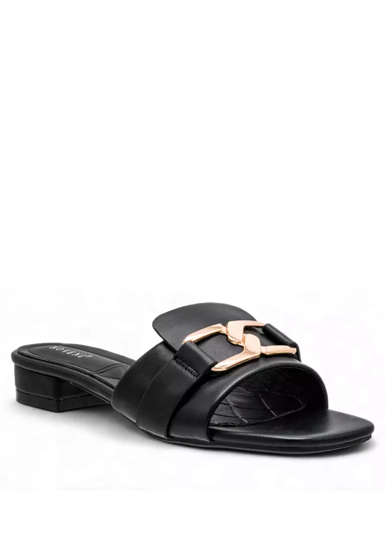 Women Slip On Faux Leather Fashion Heels - 240370215