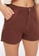 Trendyol brown Tailored High Rise Shorts B3B85AAF319641GS_3