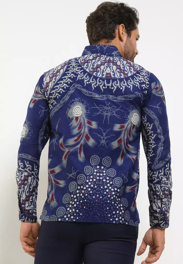 Athela Kemeja Batik Premium Pria Casual Modern Lengan Panjang