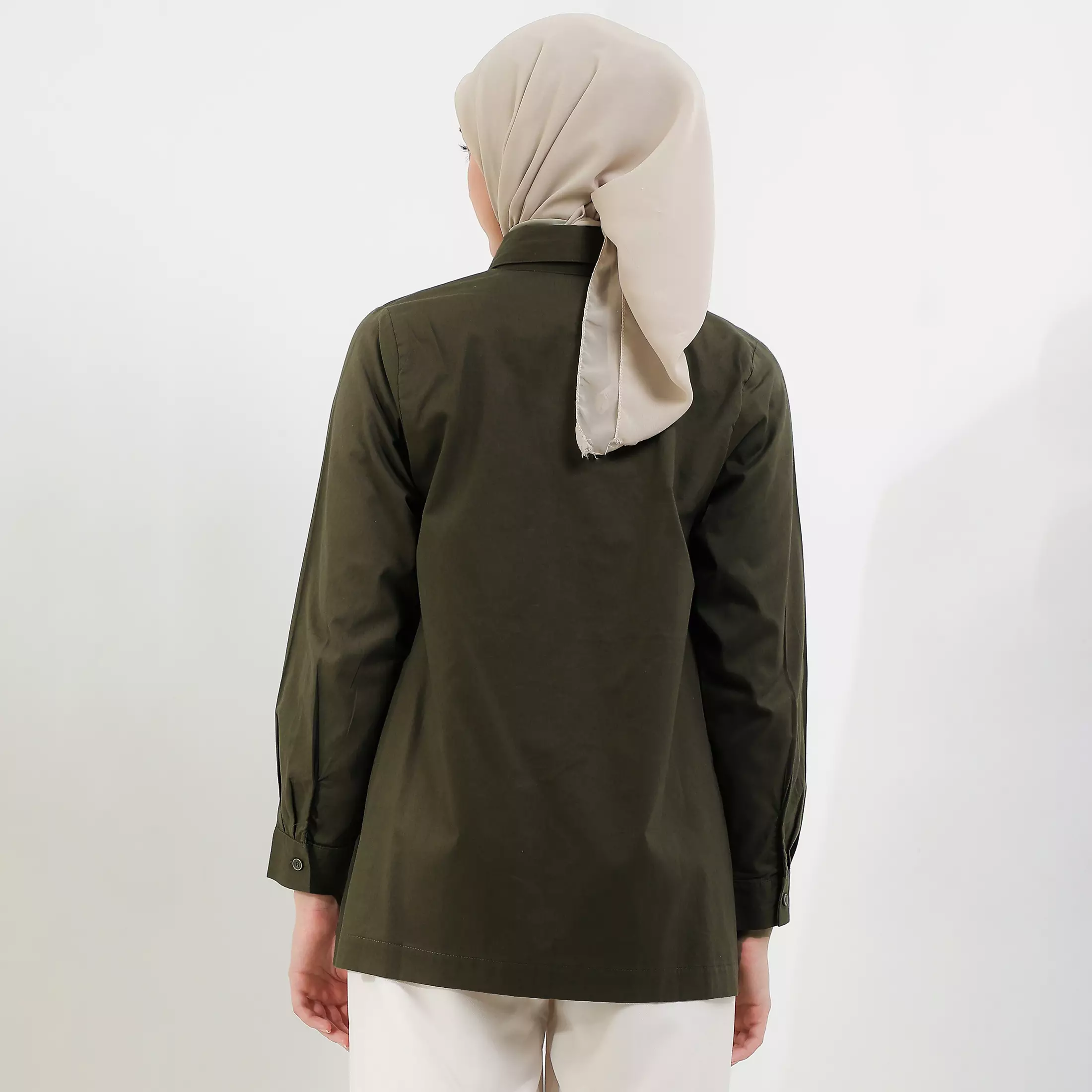 MFMW Lucyra Atasan Blouse Dark Olive
