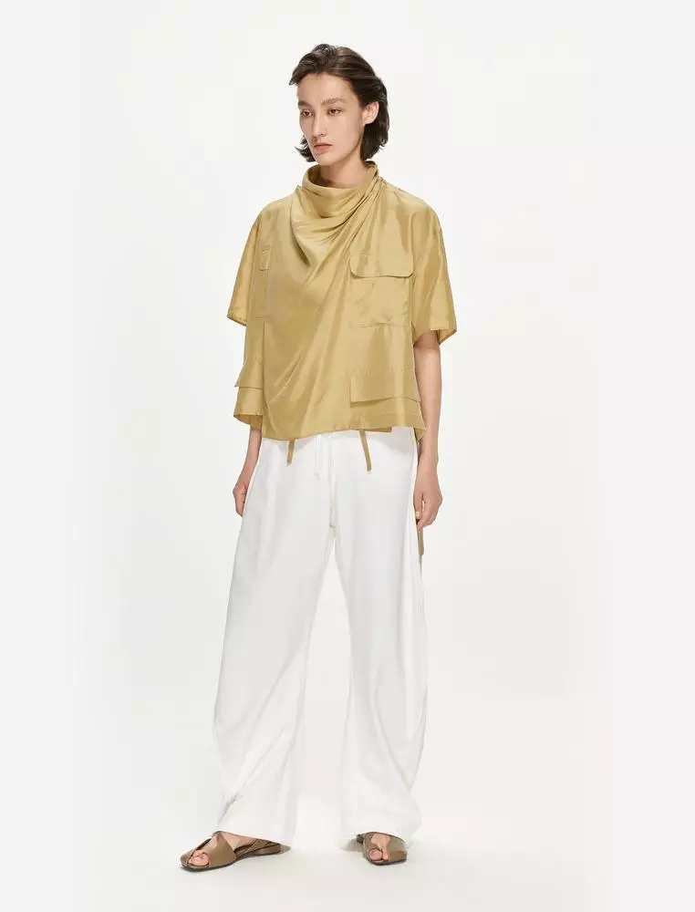 JNBY Women's Silk 3/4-Sleeve Loose Top