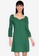 ZALORA BASICS green Sweetheart Neckline Fit & Flare Dress 08D28AA6F0FD30GS_1